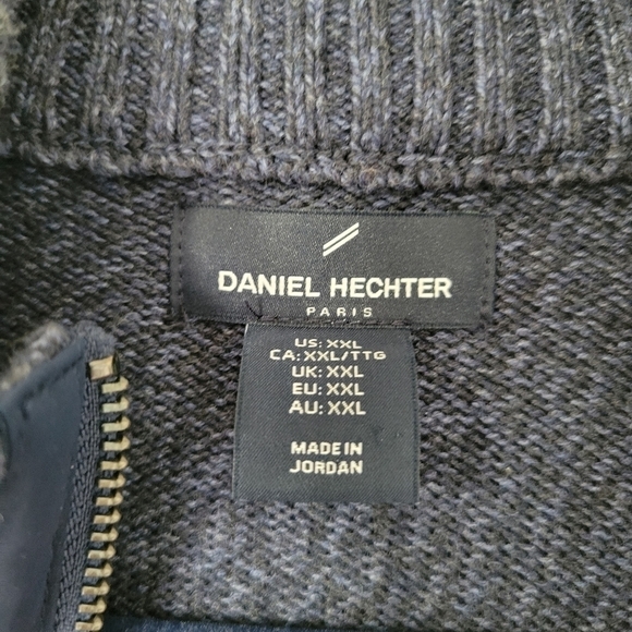 Daniel Hechter Paris Men's Blue Cotton Zip-Up Sweater Size XXL - Picture 3 of 8